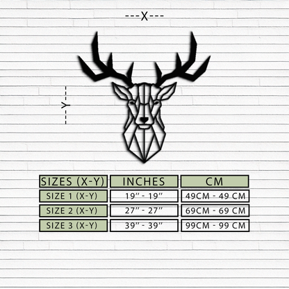 Geometric Deer Head Metal Wall Art - Modern Steel Decor - KAF048 - Tampa Home & Garden Store