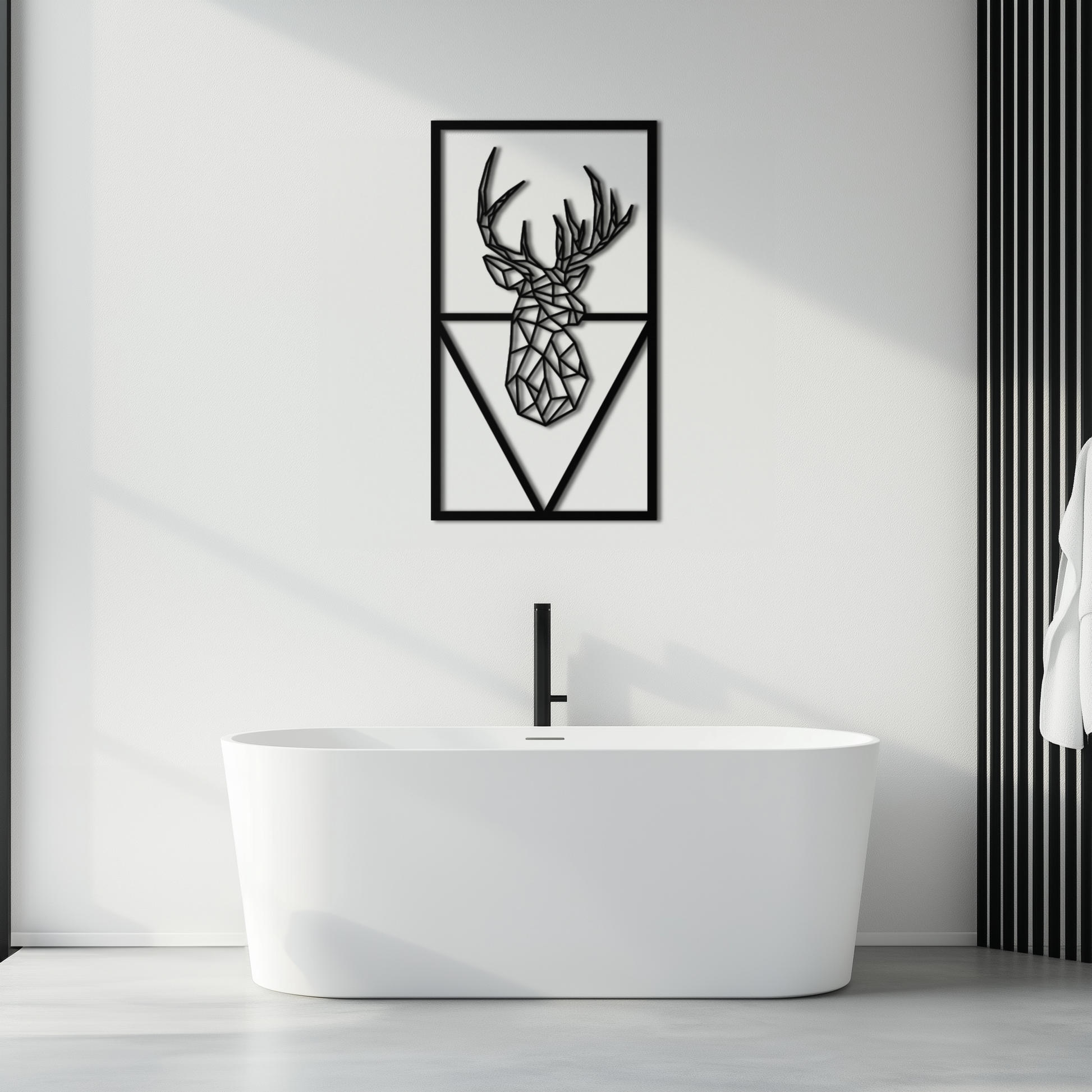 Geometric Deer Metal Wall Art - Modern Steel Wall Decor - KAF040 - Tampa Home & Garden Store