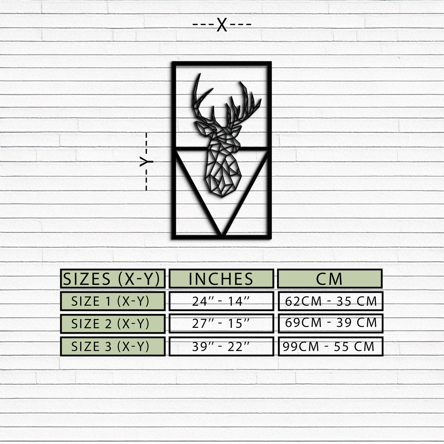 Geometric Deer Metal Wall Art - Modern Steel Wall Decor - KAF040 - Tampa Home & Garden Store