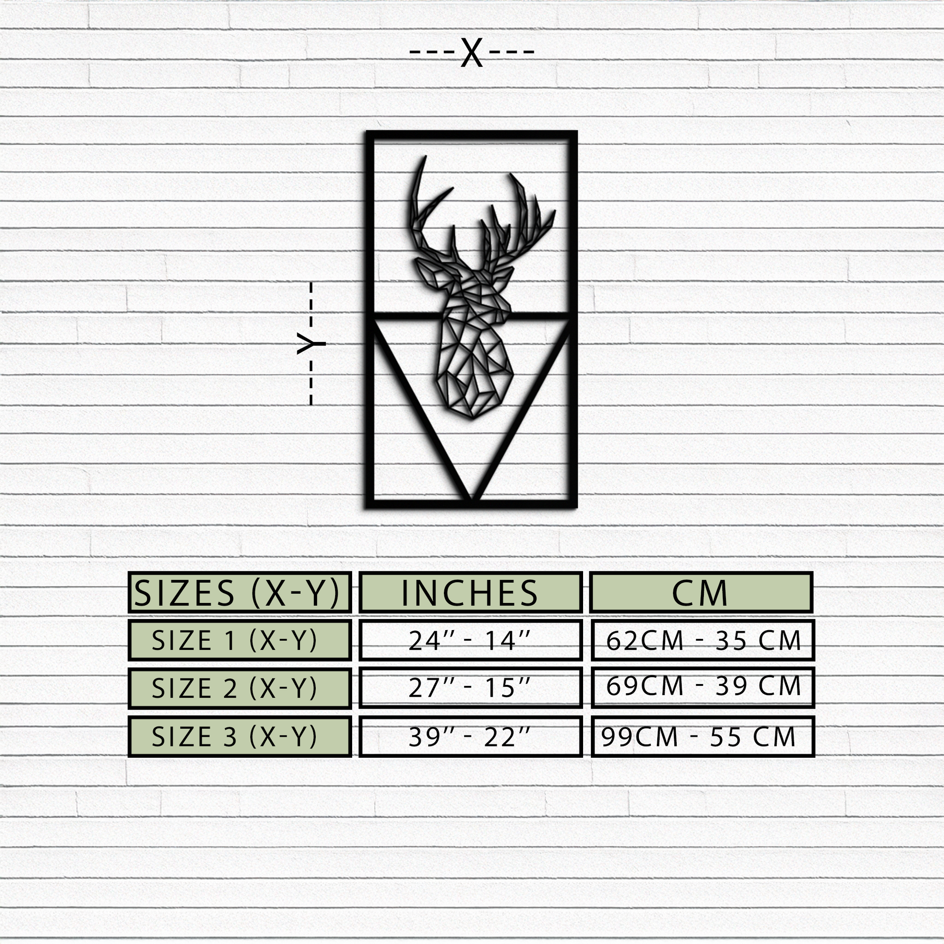 Geometric Deer Metal Wall Art - Modern Steel Wall Decor - KAF040 - Tampa Home & Garden Store