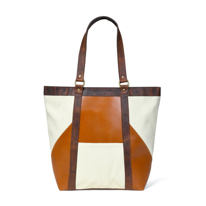 Geometric Design Leather Tote - Tampa Home & Garden Store