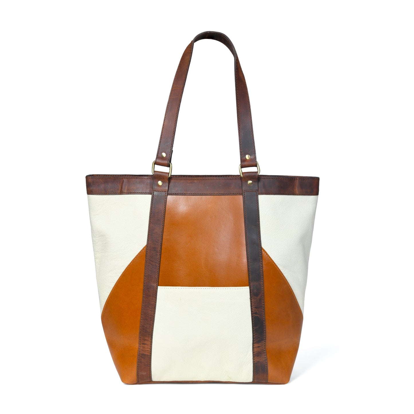 Geometric Design Leather Tote - Tampa Home & Garden Store