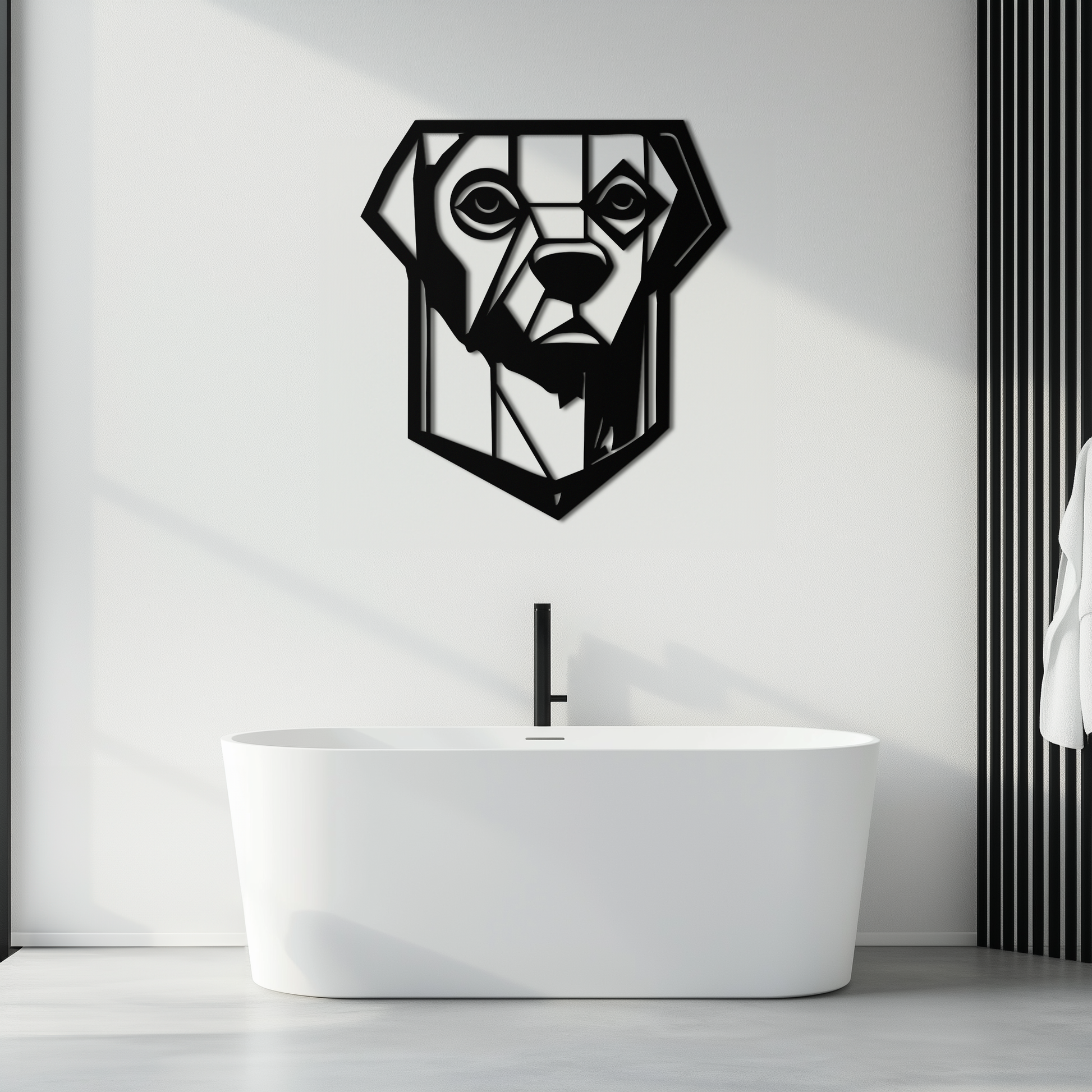 Geometric Dog Metal Wall Art - Modern Steel Animal Silhouette Decor - KAF468 - Tampa Home & Garden Store