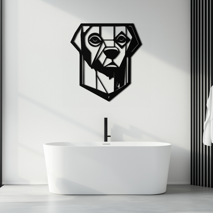 Geometric Dog Metal Wall Art - Modern Steel Animal Silhouette Decor - KAF468 - Tampa Home & Garden Store