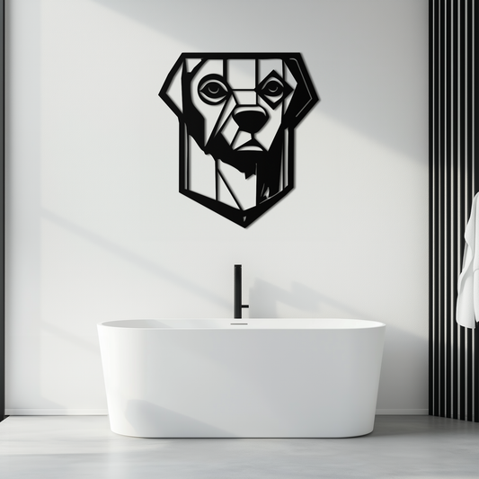 Geometric Dog Metal Wall Art - Modern Steel Animal Silhouette Decor - KAF468 - Tampa Home & Garden Store