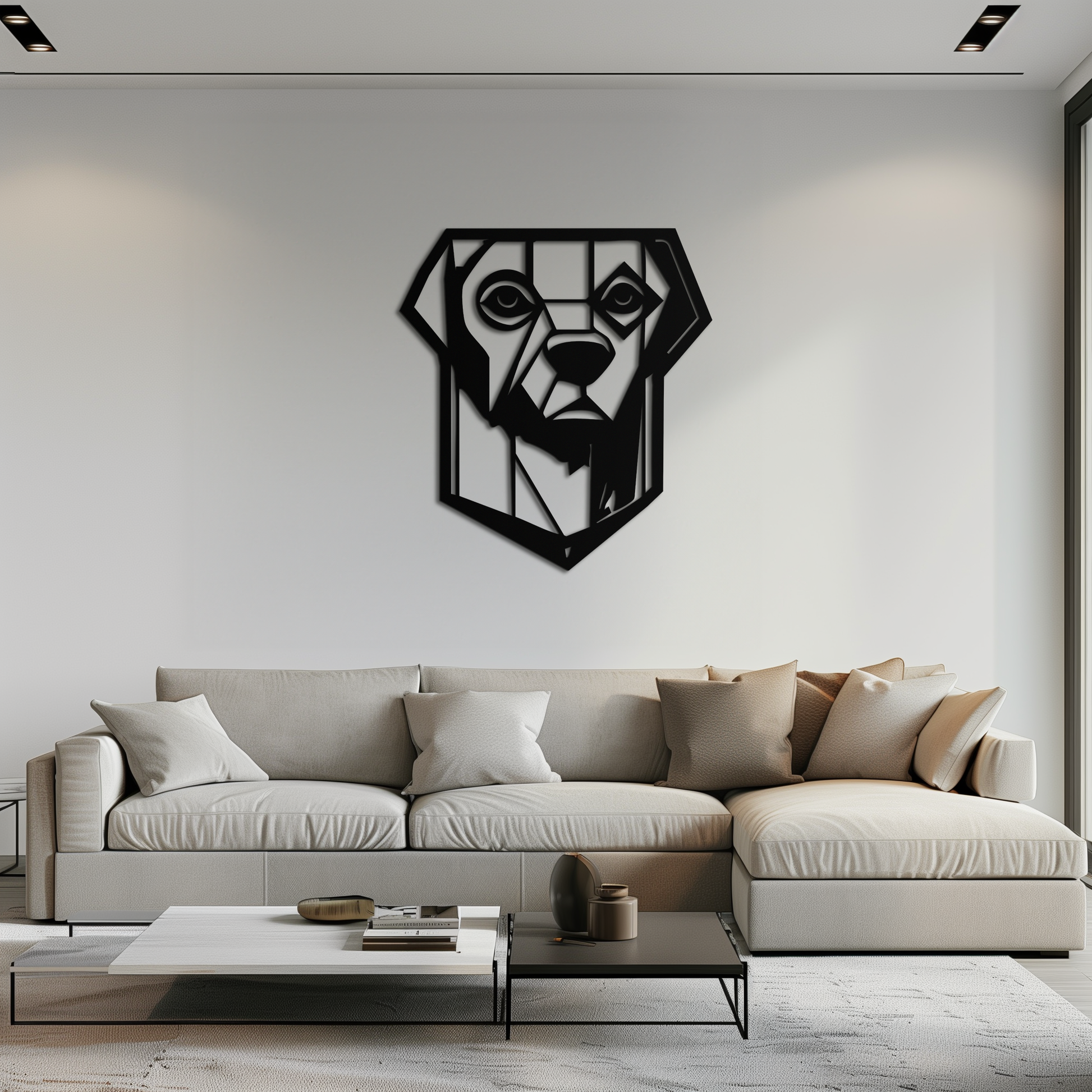 Geometric Dog Metal Wall Art - Modern Steel Animal Silhouette Decor - KAF468 - Tampa Home & Garden Store
