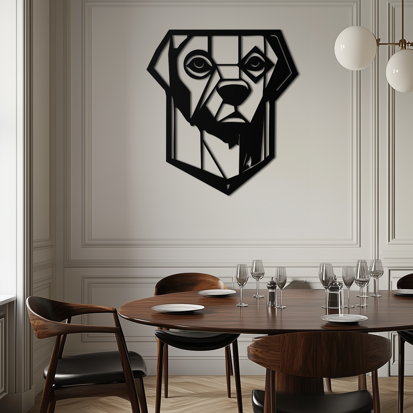 Geometric Dog Metal Wall Art - Modern Steel Animal Silhouette Decor - KAF468 - Tampa Home & Garden Store