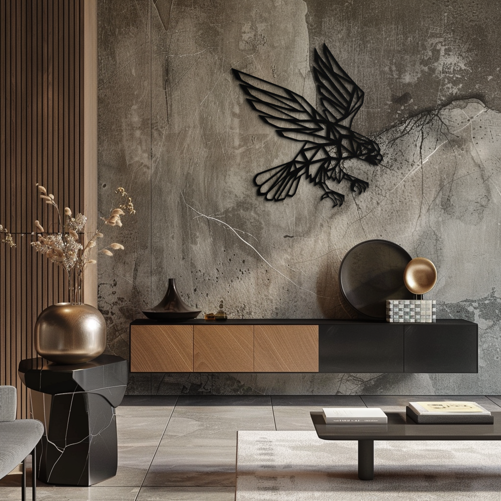 Geometric Eagle Metal Wall Art - Modern Steel Wall Decor - KAF042 - Tampa Home & Garden Store