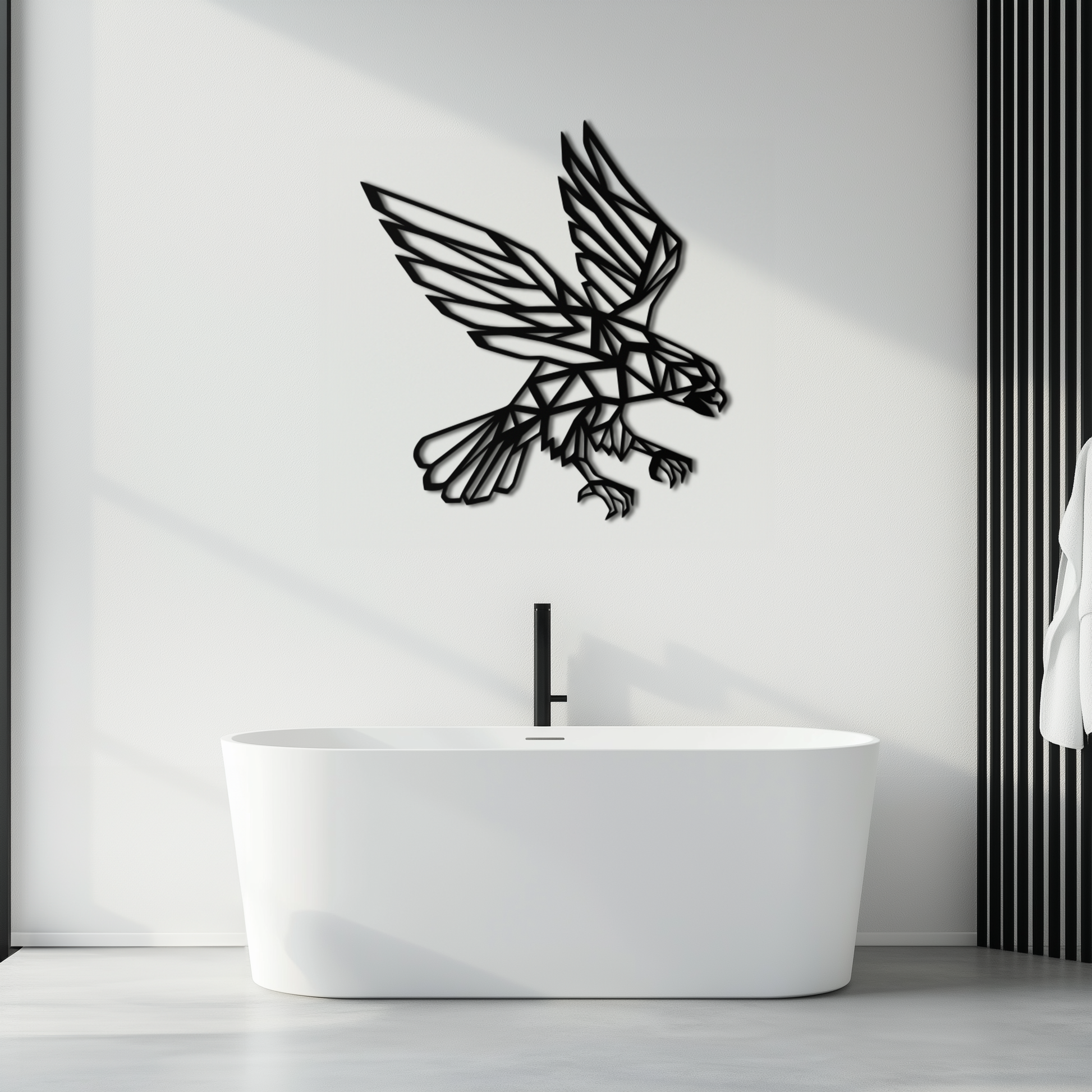 Geometric Eagle Metal Wall Art - Modern Steel Wall Decor - KAF042 - Tampa Home & Garden Store