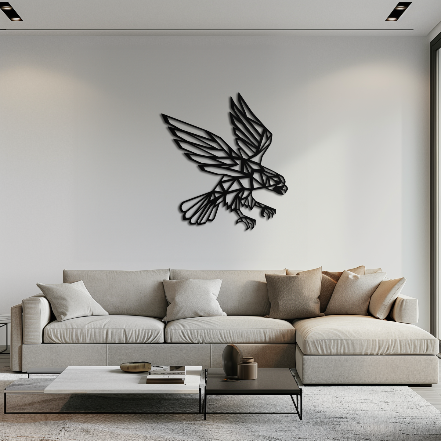 Geometric Eagle Metal Wall Art - Modern Steel Wall Decor - KAF042 - Tampa Home & Garden Store