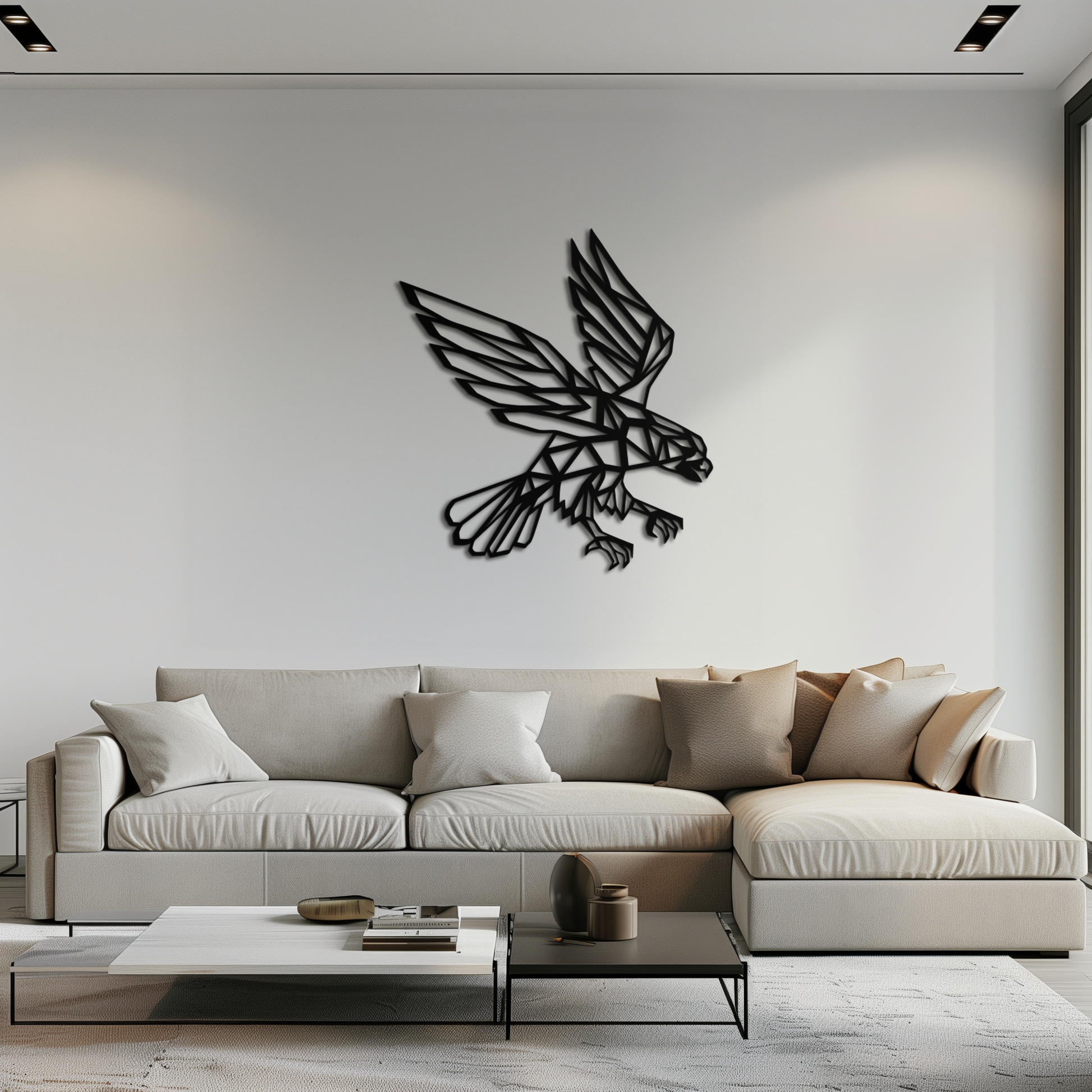 Geometric Eagle Metal Wall Art - Modern Steel Wall Decor - KAF042 - Tampa Home & Garden Store