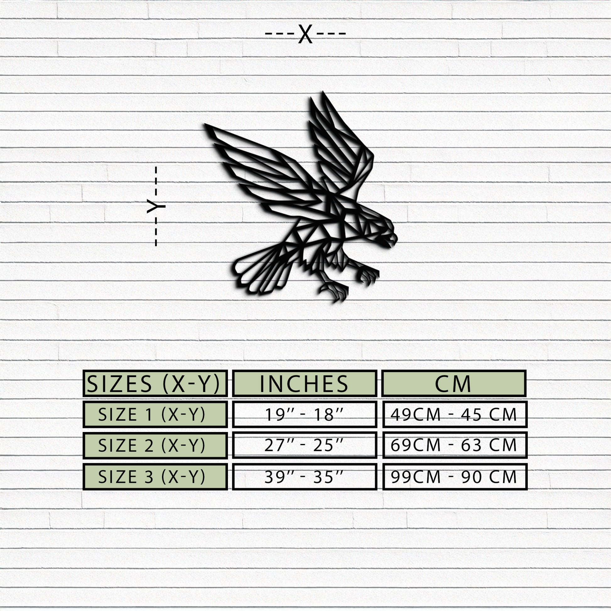 Geometric Eagle Metal Wall Art - Modern Steel Wall Decor - KAF042 - Tampa Home & Garden Store