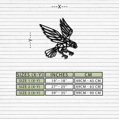 Geometric Eagle Metal Wall Art - Modern Steel Wall Decor - KAF042 - Tampa Home & Garden Store