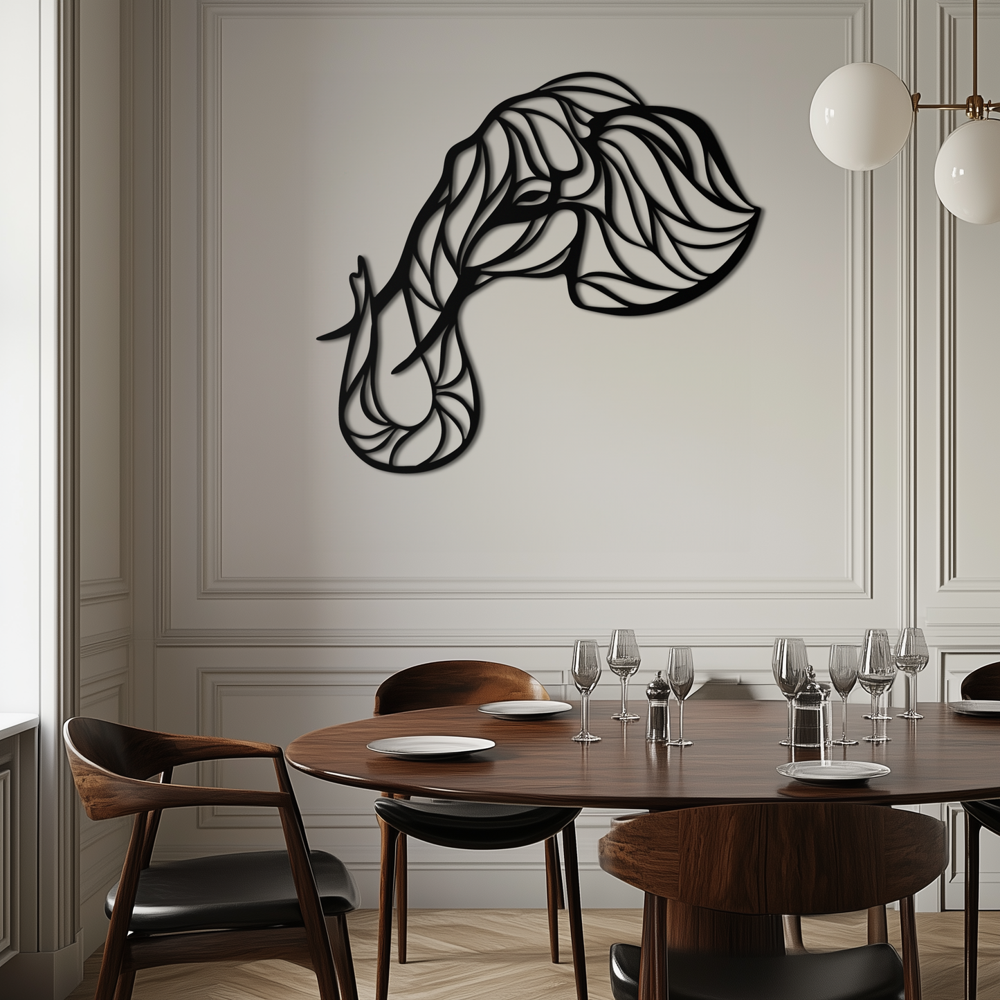 Geometric Elephant Head Metal Wall Art – Modern Animal Home Decor- KAF574 - Tampa Home & Garden Store