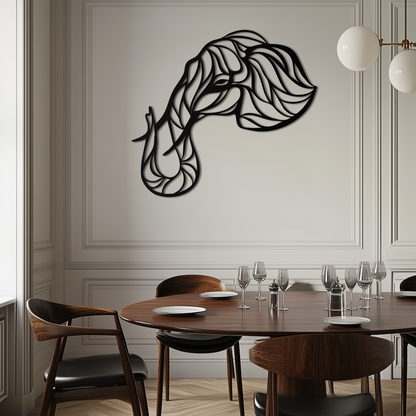 Geometric Elephant Head Metal Wall Art – Modern Animal Home Decor- KAF574 - Tampa Home & Garden Store
