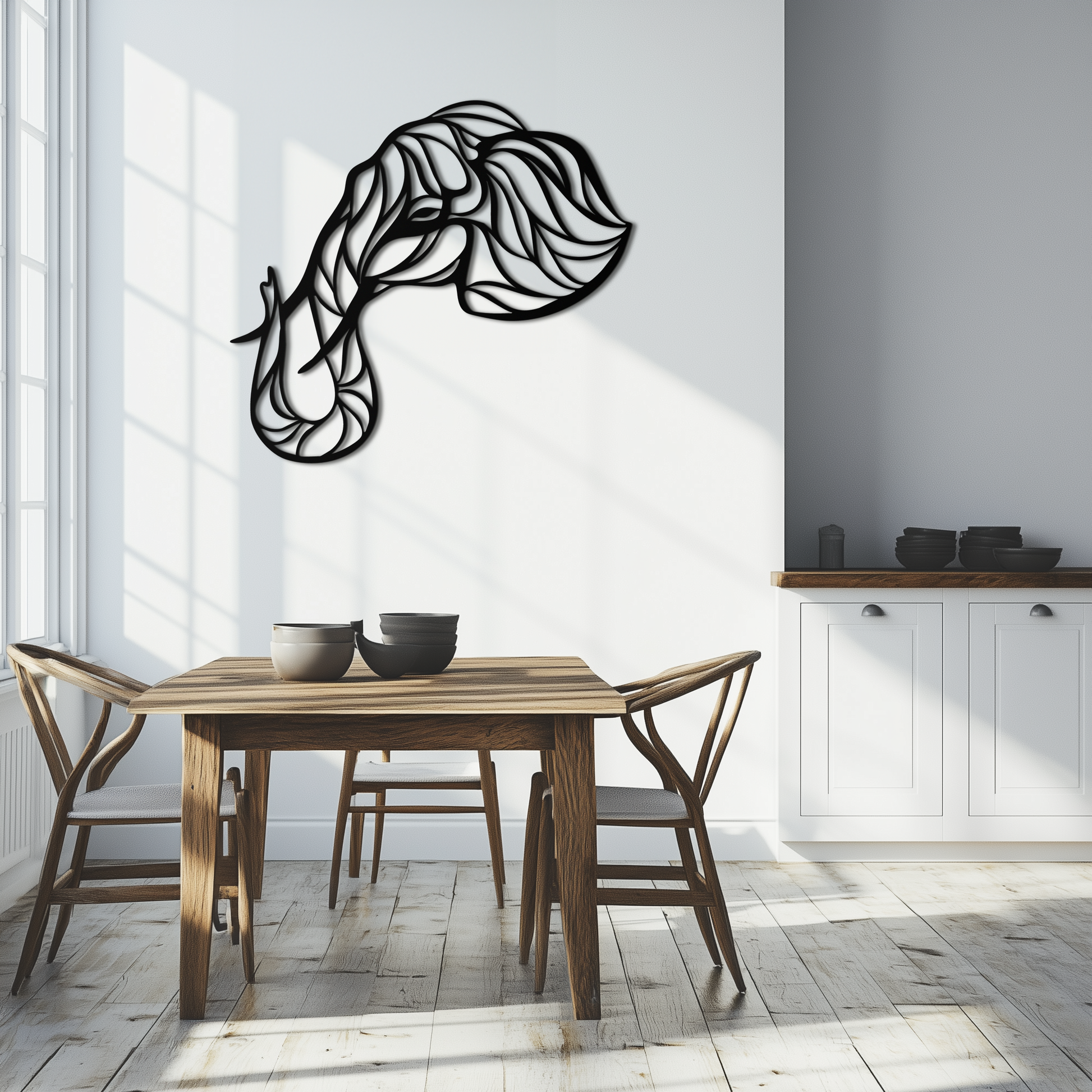 Geometric Elephant Head Metal Wall Art – Modern Animal Home Decor- KAF574 - Tampa Home & Garden Store