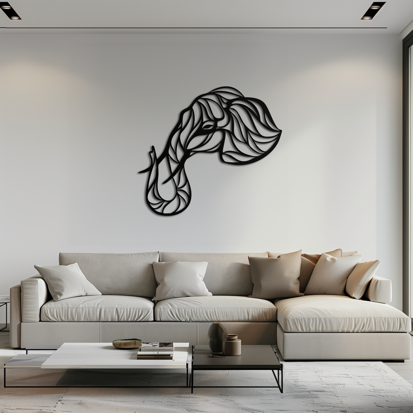 Geometric Elephant Head Metal Wall Art – Modern Animal Home Decor- KAF574 - Tampa Home & Garden Store