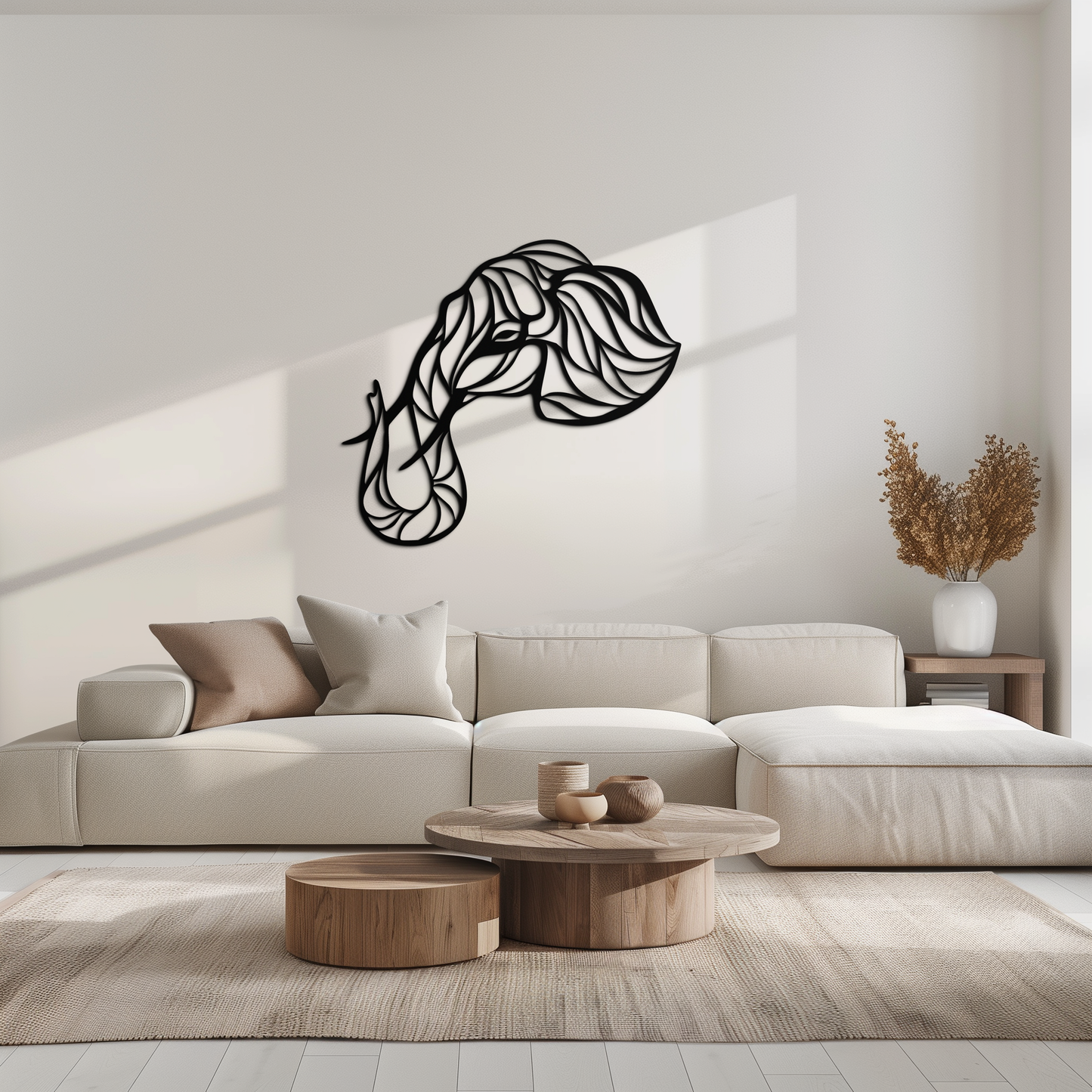 Geometric Elephant Head Metal Wall Art – Modern Animal Home Decor- KAF574 - Tampa Home & Garden Store