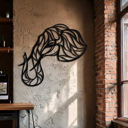 Geometric Elephant Head Metal Wall Art – Modern Animal Home Decor- KAF574 - Tampa Home & Garden Store