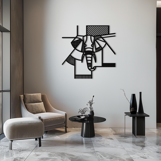Geometric Elephant Metal Wall Art – Abstract Safari Animal Silhouette for Modern Interiors- KAF353 - Tampa Home & Garden Store