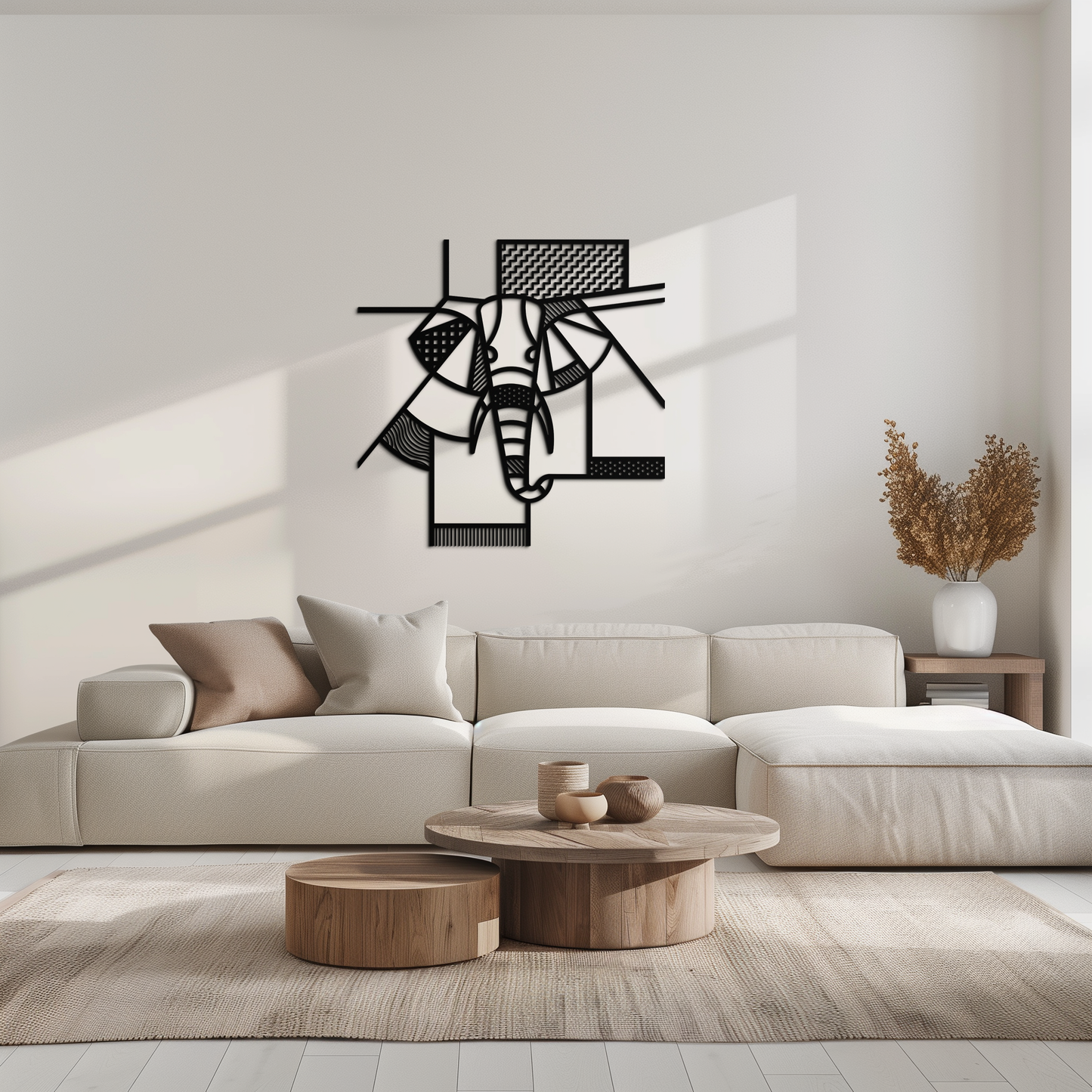 Geometric Elephant Metal Wall Art – Abstract Safari Animal Silhouette for Modern Interiors- KAF353 - Tampa Home & Garden Store