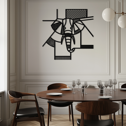 Geometric Elephant Metal Wall Art – Abstract Safari Animal Silhouette for Modern Interiors- KAF353 - Tampa Home & Garden Store