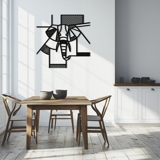 Geometric Elephant Metal Wall Art – Abstract Safari Animal Silhouette for Modern Interiors- KAF353 - Tampa Home & Garden Store