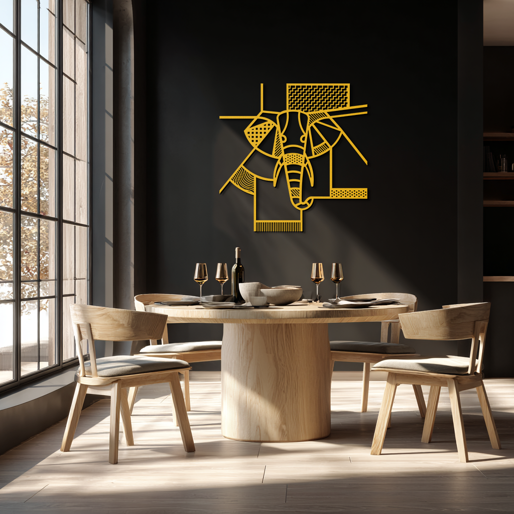 Geometric Elephant Metal Wall Art – Abstract Safari Animal Silhouette for Modern Interiors- KAF353 - Tampa Home & Garden Store