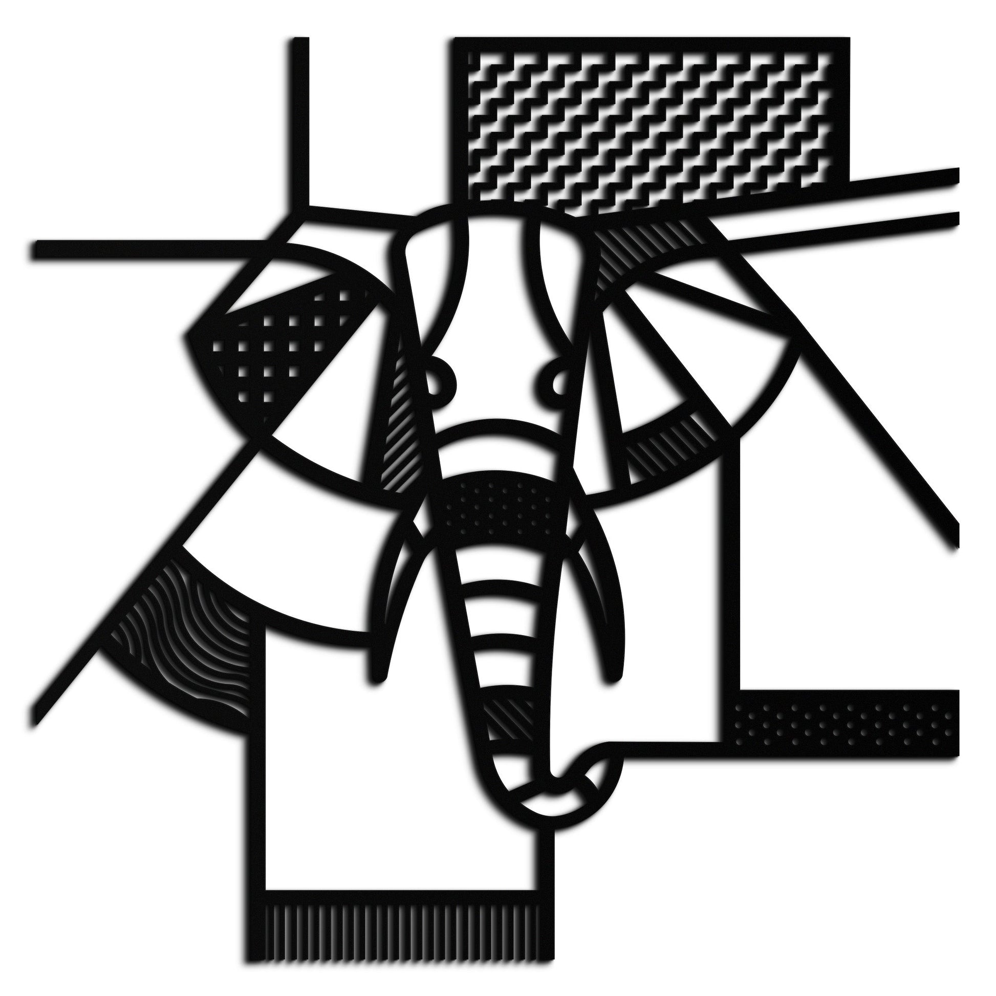 Geometric Elephant Metal Wall Art – Abstract Safari Animal Silhouette for Modern Interiors- KAF353 - Tampa Home & Garden Store
