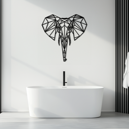 Geometric Elephant Metal Wall Art - Modern Abstract Steel Decor - KAF119 - Tampa Home & Garden Store