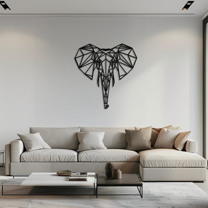 Geometric Elephant Metal Wall Art - Modern Abstract Steel Decor - KAF119 - Tampa Home & Garden Store