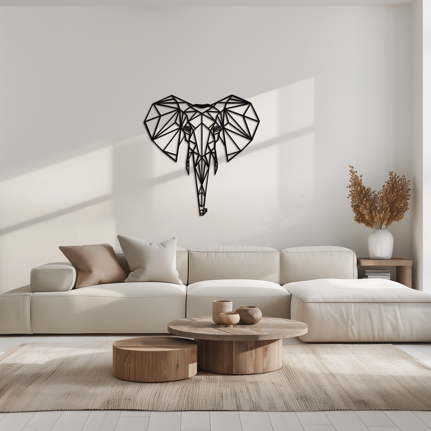 Geometric Elephant Metal Wall Art - Modern Abstract Steel Decor - KAF119 - Tampa Home & Garden Store