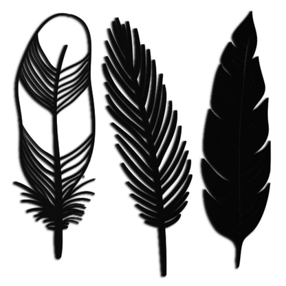 Geometric Feather Metal Wall Art - Modern Boho Steel Decor - KAF117 - Tampa Home & Garden Store