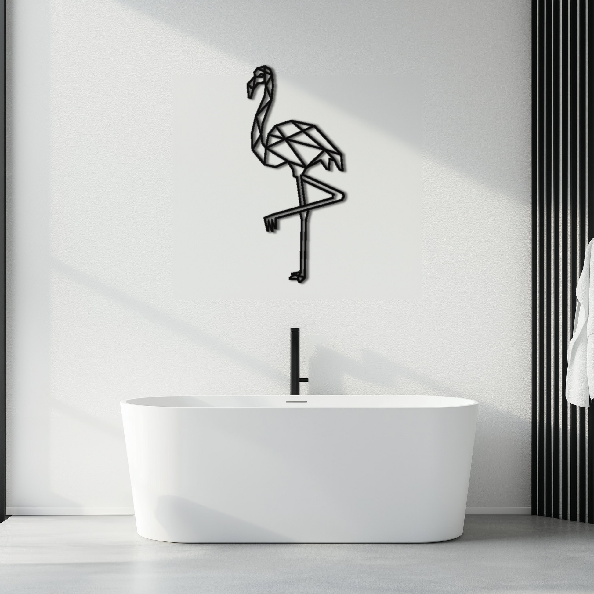 Geometric Flamingo Metal Wall Art - Modern Minimalist Steel Decor - KAF110 - Tampa Home & Garden Store