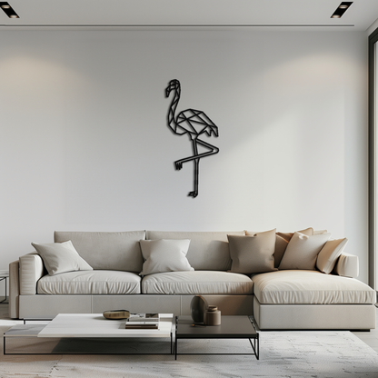 Geometric Flamingo Metal Wall Art - Modern Minimalist Steel Decor - KAF110 - Tampa Home & Garden Store