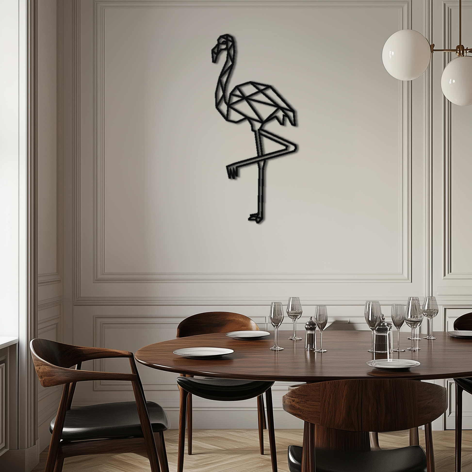 Geometric Flamingo Metal Wall Art - Modern Minimalist Steel Decor - KAF110 - Tampa Home & Garden Store