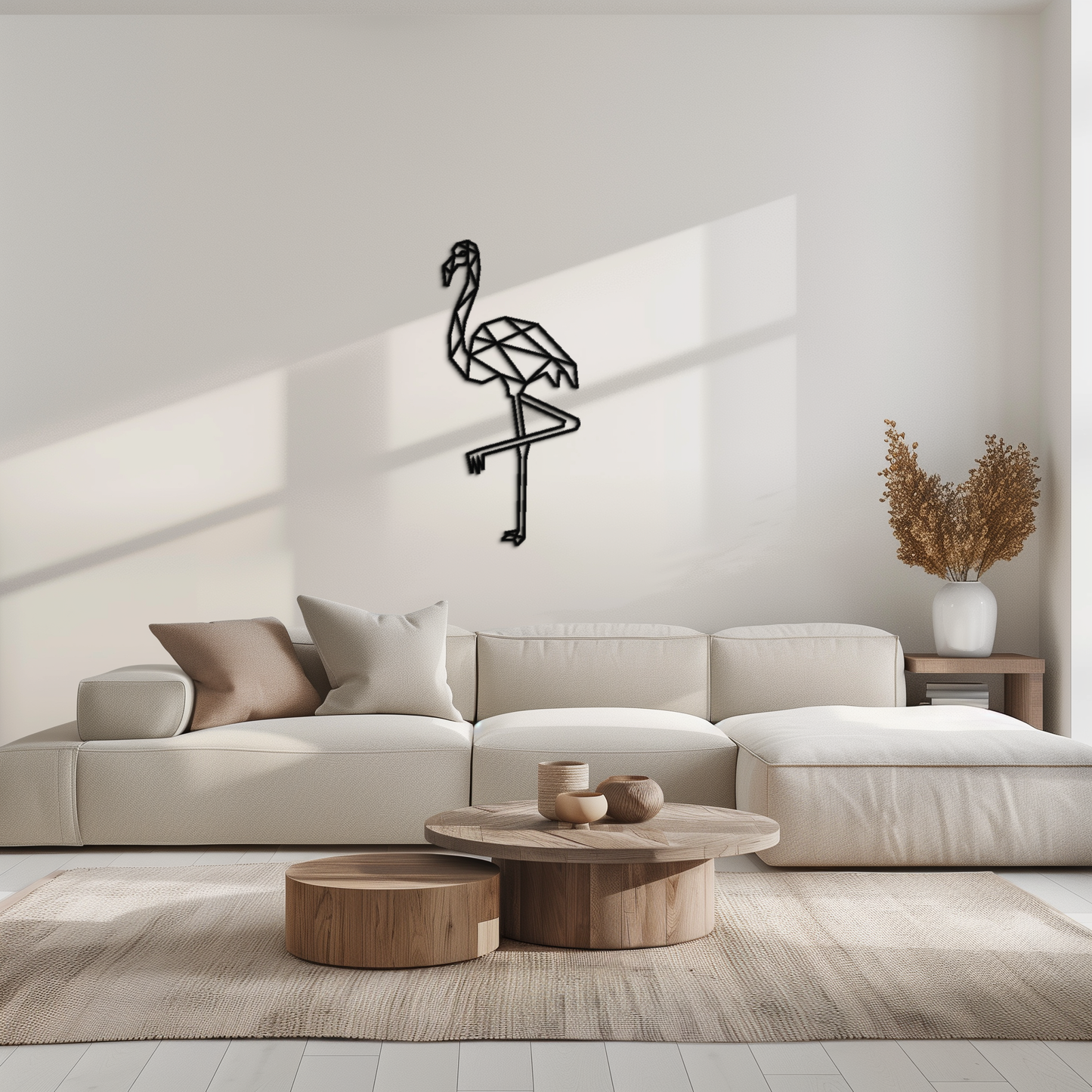 Geometric Flamingo Metal Wall Art - Modern Minimalist Steel Decor - KAF110 - Tampa Home & Garden Store