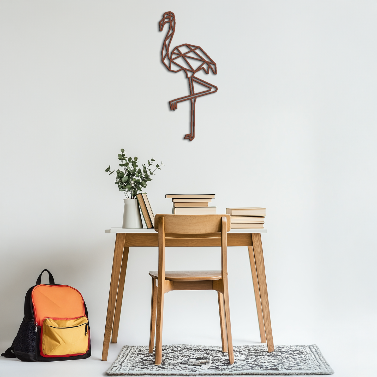 Geometric Flamingo Metal Wall Art - Modern Minimalist Steel Decor - KAF110 - Tampa Home & Garden Store