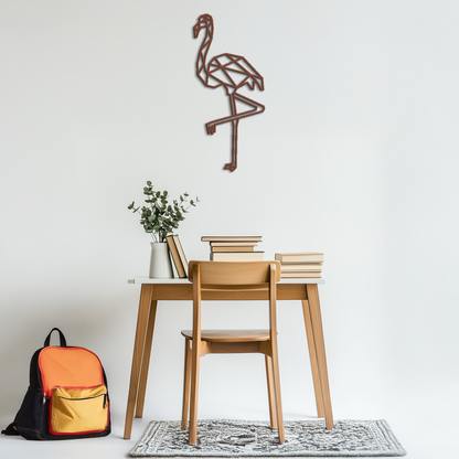 Geometric Flamingo Metal Wall Art - Modern Minimalist Steel Decor - KAF110 - Tampa Home & Garden Store