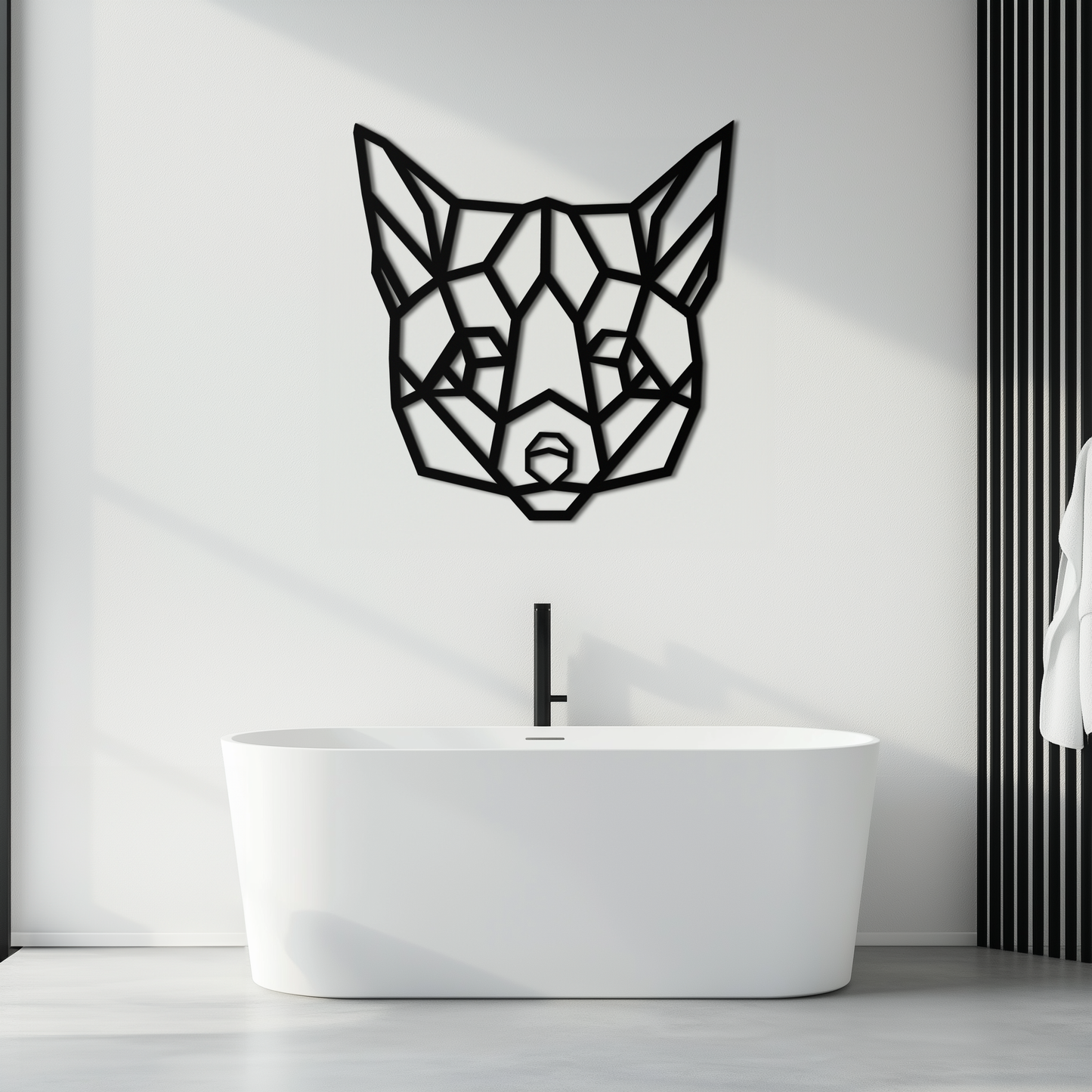 Geometric Fox Metal Wall Art - Modern Minimalist Decor- KAF182 - Tampa Home & Garden Store