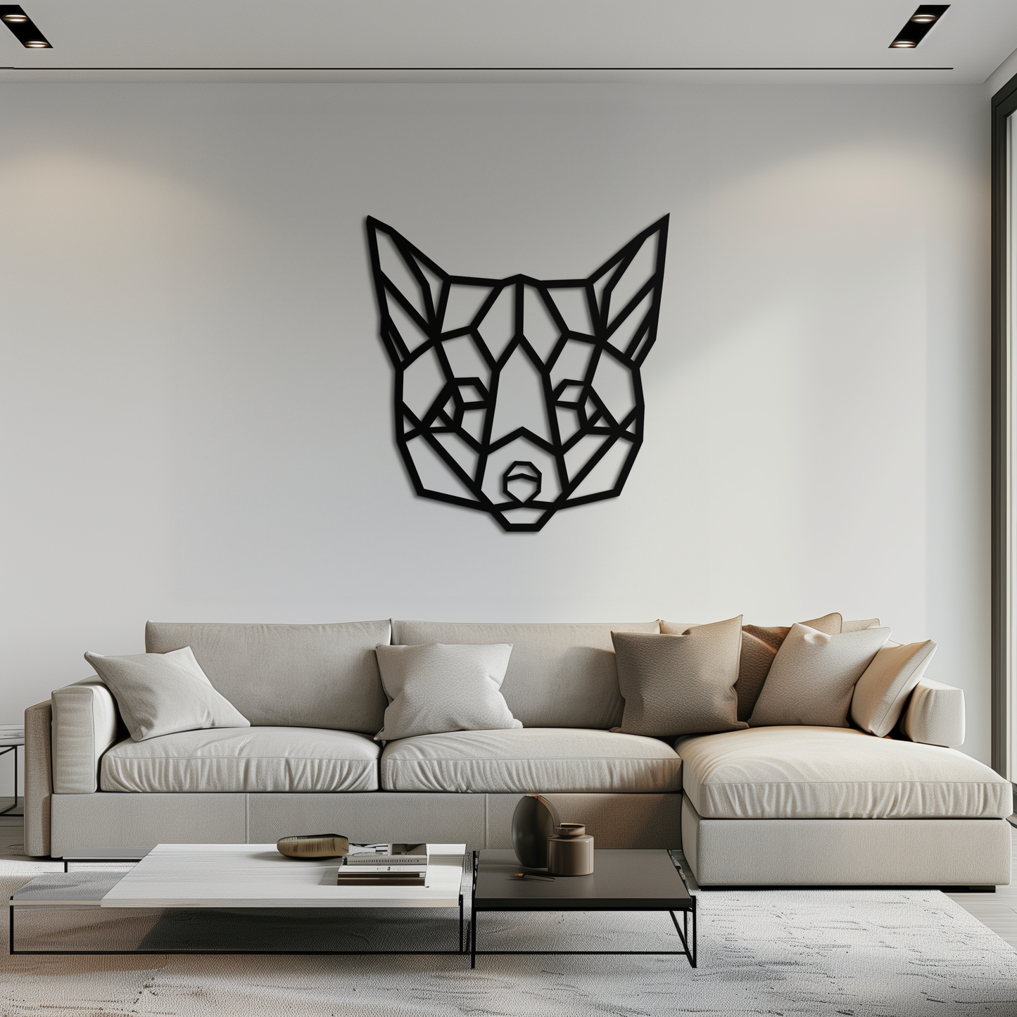 Geometric Fox Metal Wall Art - Modern Minimalist Decor- KAF182 - Tampa Home & Garden Store