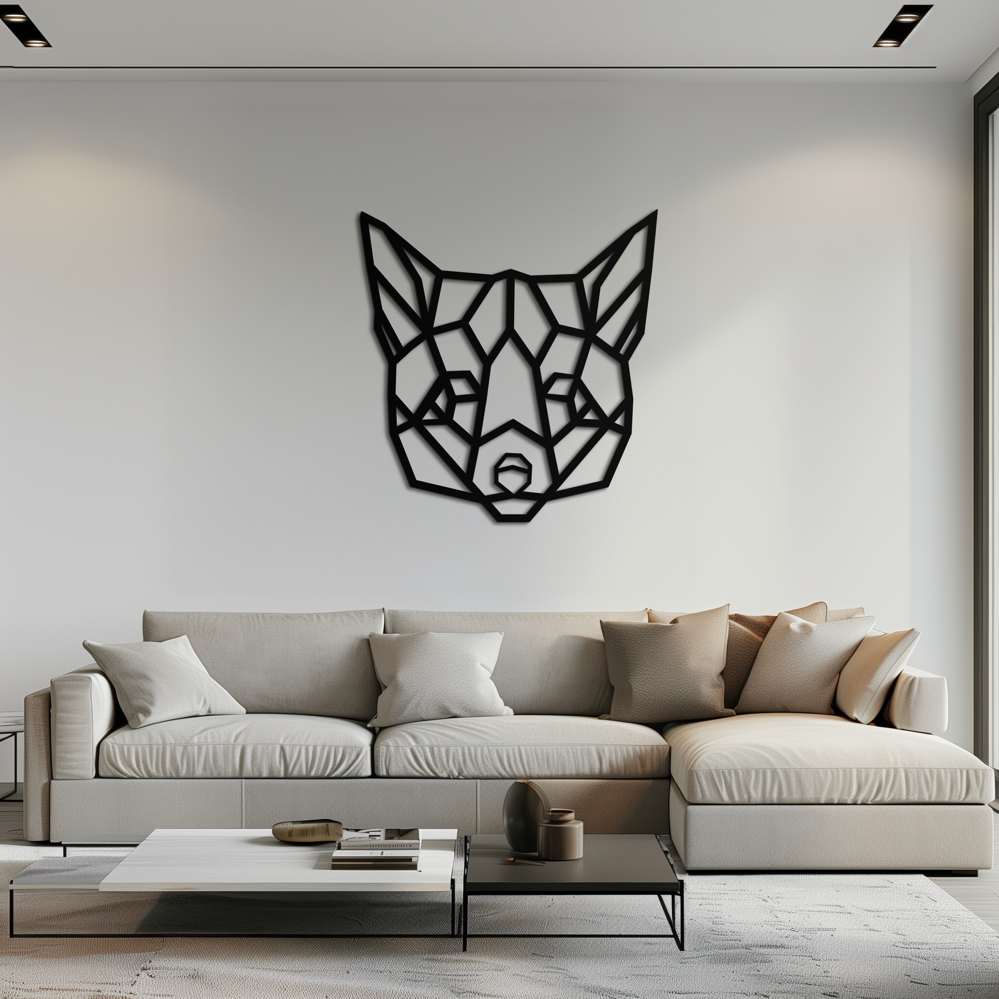 Geometric Fox Metal Wall Art - Modern Minimalist Decor- KAF182 - Tampa Home & Garden Store