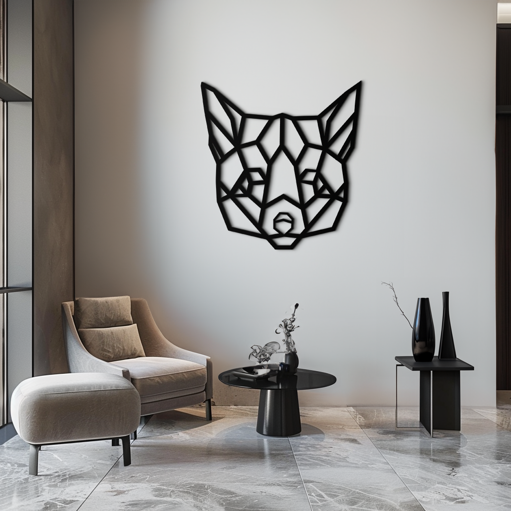 Geometric Fox Metal Wall Art - Modern Minimalist Decor- KAF182 - Tampa Home & Garden Store