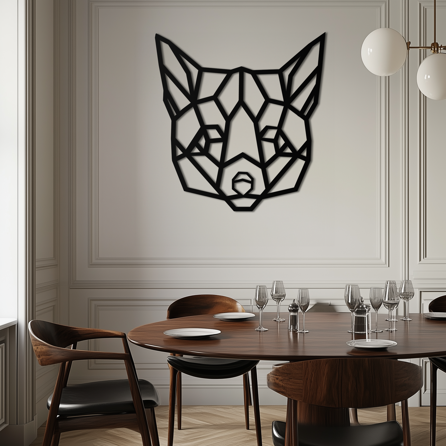 Geometric Fox Metal Wall Art - Modern Minimalist Decor- KAF182 - Tampa Home & Garden Store