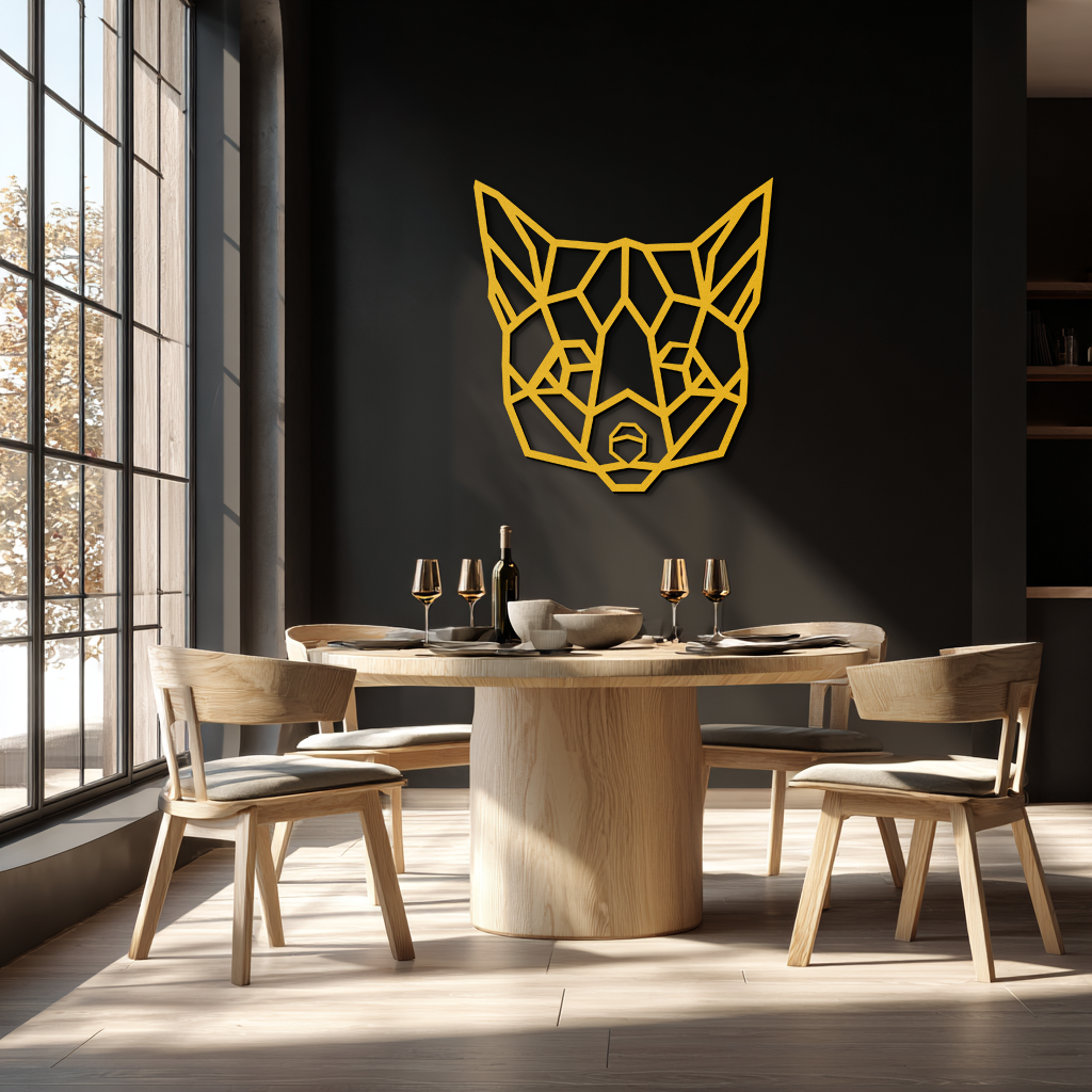 Geometric Fox Metal Wall Art - Modern Minimalist Decor- KAF182 - Tampa Home & Garden Store