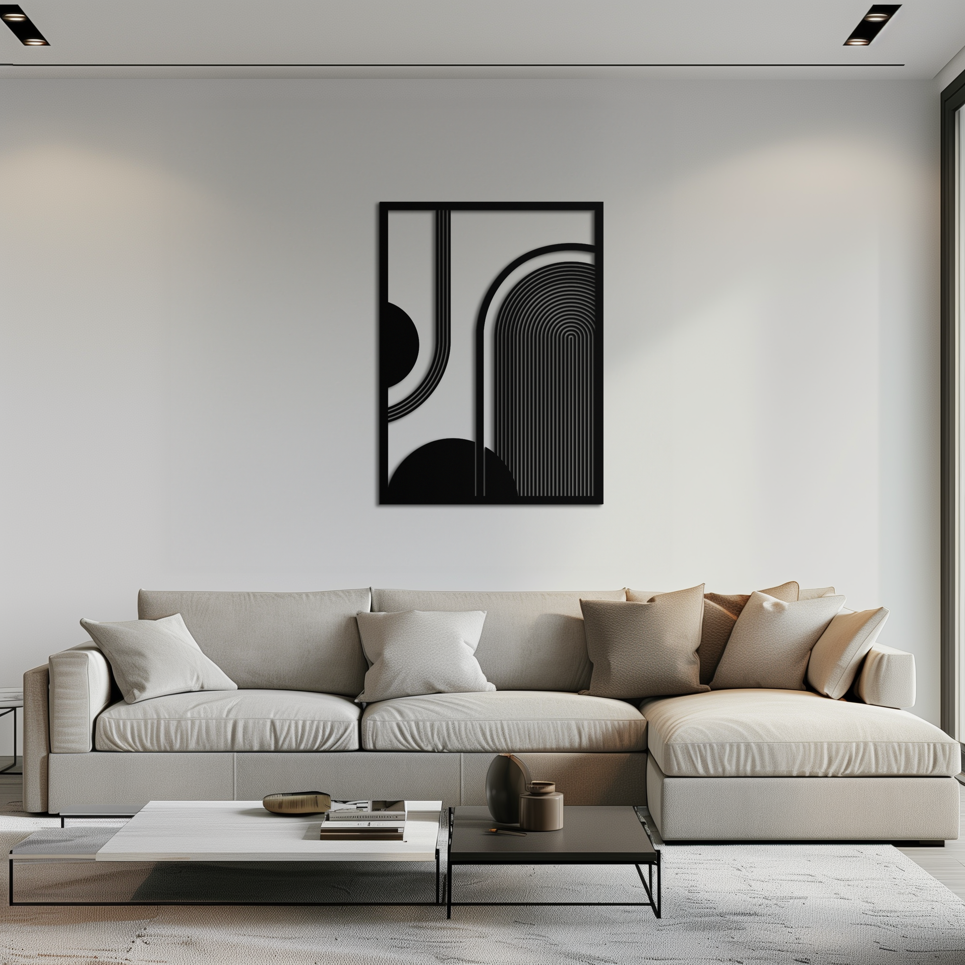 Geometric Half-Circle Metal Wall Art – Minimalist Arch & Shape Design- KAF365 - Tampa Home & Garden Store