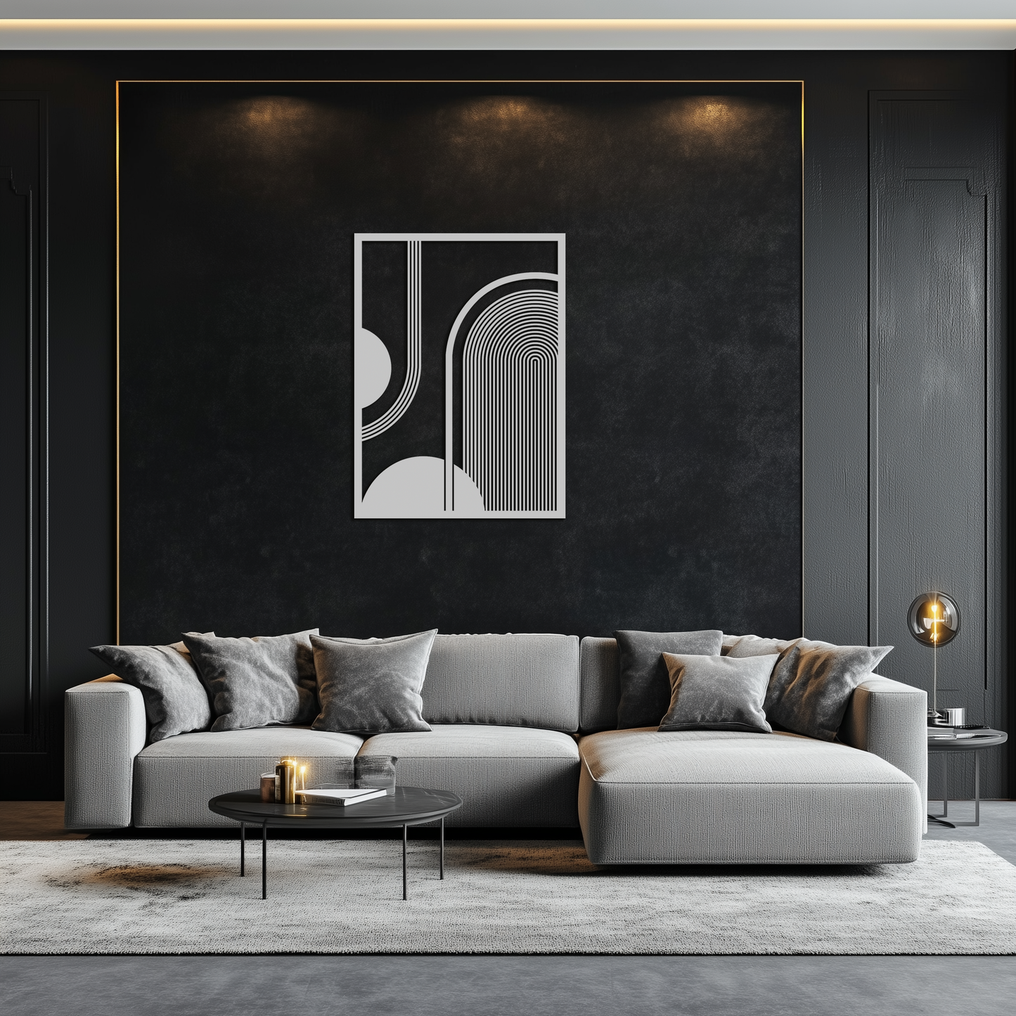 Geometric Half-Circle Metal Wall Art – Minimalist Arch & Shape Design- KAF365 - Tampa Home & Garden Store