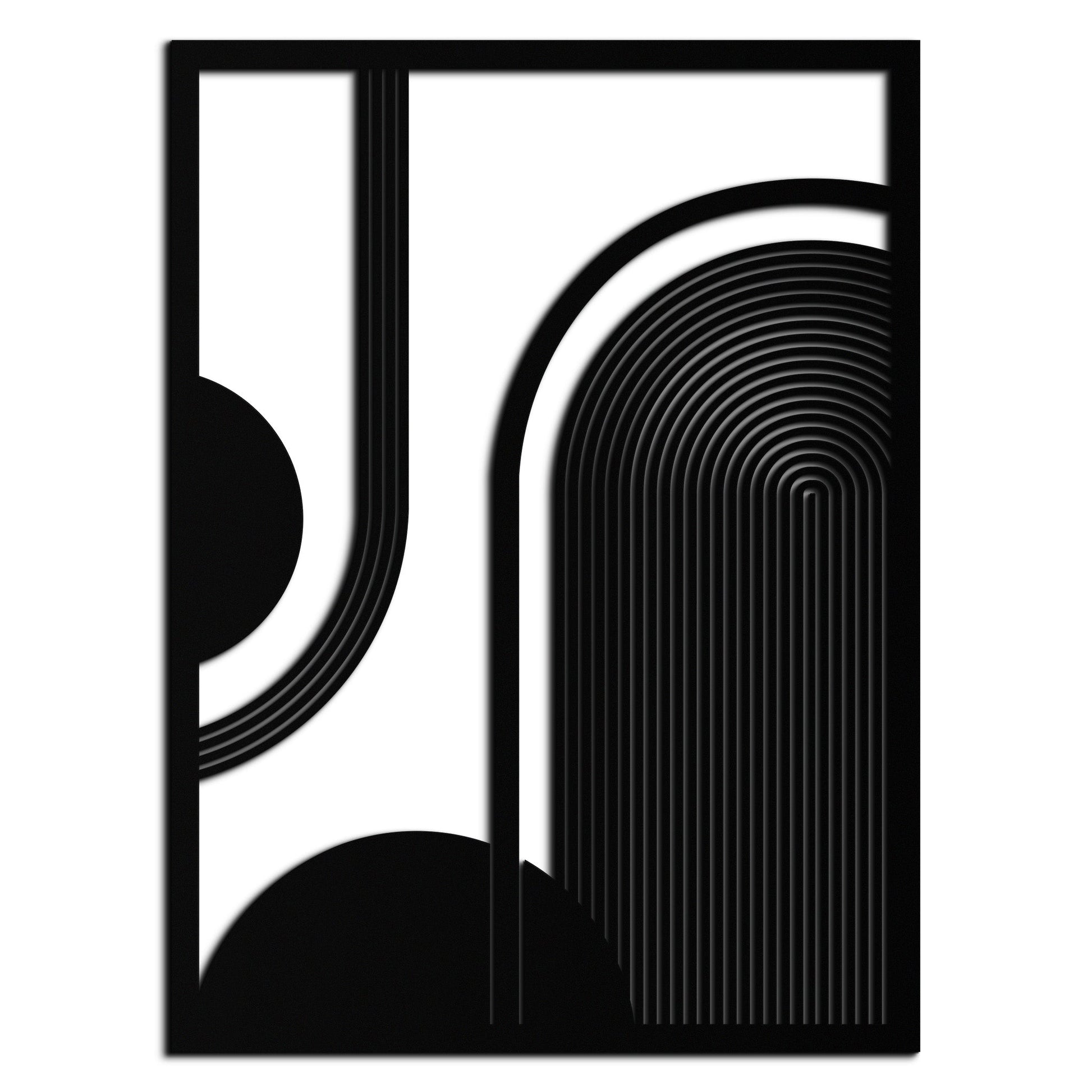 Geometric Half-Circle Metal Wall Art – Minimalist Arch & Shape Design- KAF365 - Tampa Home & Garden Store