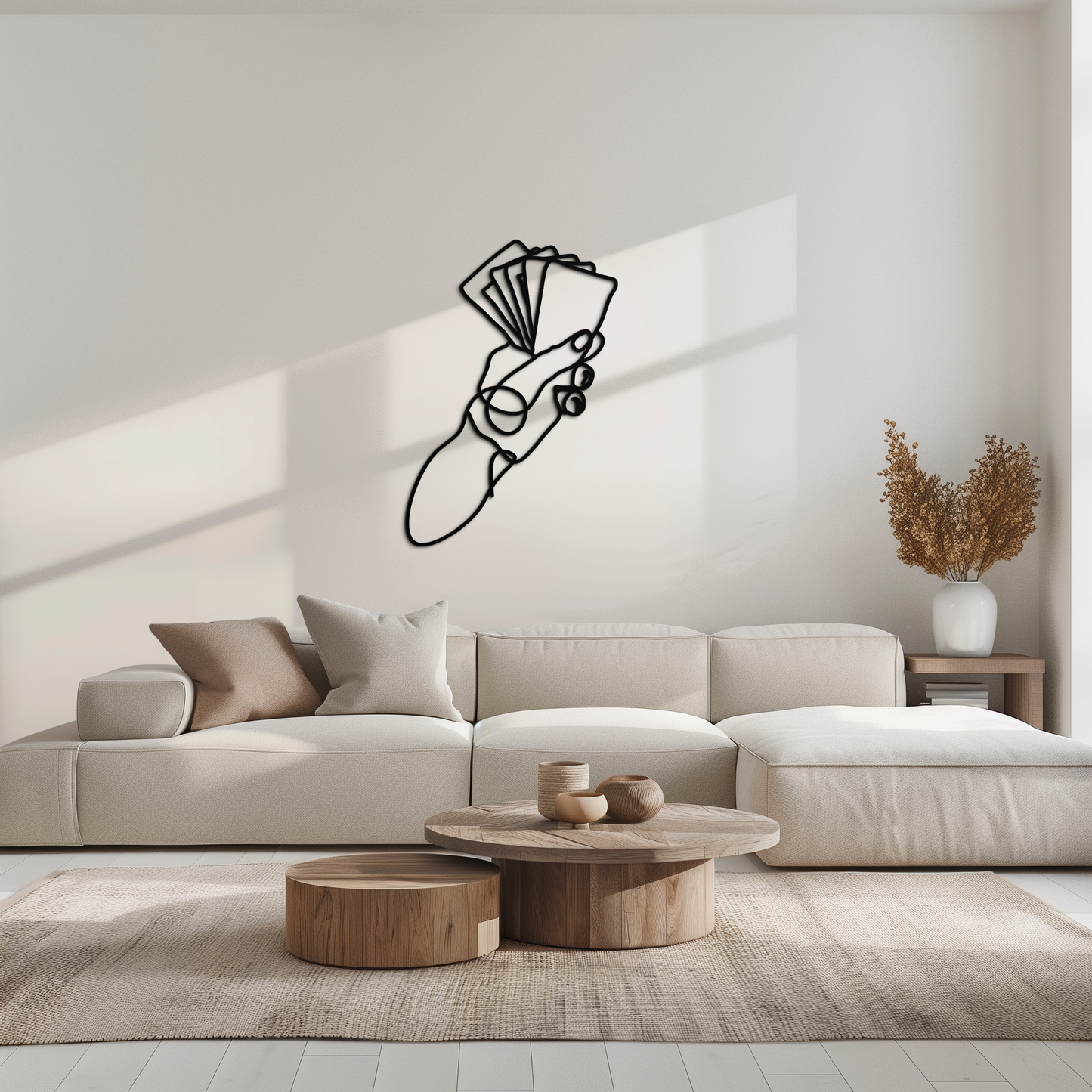 Geometric Hand Holding Cards - Minimalist Metal Wall Art - KAF049 - Tampa Home & Garden Store