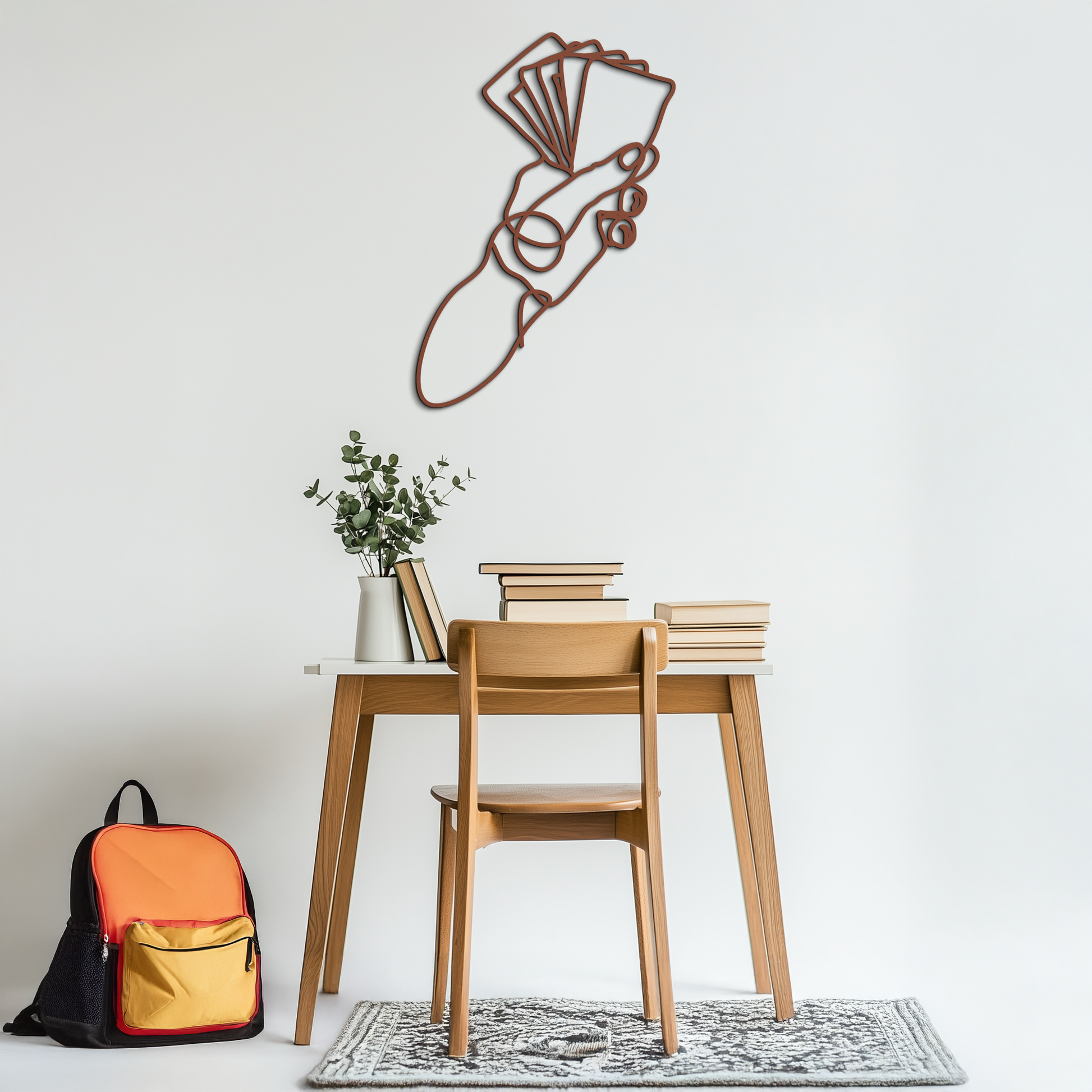 Geometric Hand Holding Cards - Minimalist Metal Wall Art - KAF049 - Tampa Home & Garden Store